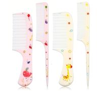 Set di 4 pettini per capelli per bambini, con simpatico motivo a coda di topo, per ragazze, ragazzi, bambini, mini strumento portatile per la toelettatura di tutti i giorni e in viaggio