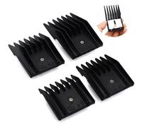 Set di 4 pettini professionali in stile A5, 76926-900, 1/8", 1/4", 3/8", 1/2", compatibili con Oster Classic 76 A5 Andis AG BG Wahl KM Pet Groomers (nero)