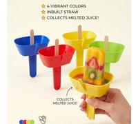 Set di 4 pezzi/1 pezzo di portaghiaccio per gelato con cannucce, stampo per ghiaccioli riutilizzabile e a prova di perdite, macchina per dessert surgelati facile da pulire, strumento portatile fai-da-