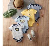 [Set di 4 pezzi] Body a triangolo a maniche corte per neonati, carino per bambino di 0-1 anno 6-9M,9-12M,1-3M,3-6MAnimale,Fumetto,Geometrico,LettereTessuto