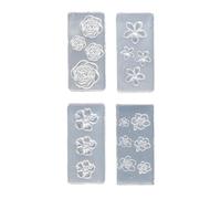 Set di 4 pezzi di design artistico per unghie con stampi in silicone floreali riutilizzabili per scolpire le unghie riutilizzabili forme artistiche Plumeria fiori fascino