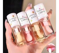 Set di 4 Pezzi di Olio per Labbra Idratante Colorato,Lucidalabbra Trasparente,Olio per Labbra al Miele,Aromatizzante per Labbra a Lunga Durata e Nutriente per le Donne e le Ragazze