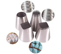 Set di 4 pezzi for decorare torte Jumbo - Beccucci quadrati e rotondi extra large for meringa, biscotti e crema pasticcera.