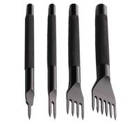 Set di 4 pezzi in pelle Diamond Chisel - 4 mm Spacing Stitching Punch Tool - 1, 2, 4 e 6 Prong Diamond Hole Punch For Leathercraft - Kit professionale per e sewing Tool per Wallets, Belts & DIY