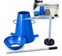 Set di 4 pezzi per la prova consistenza del calcestruzzo con cono saldato | Tester di consistenza con cono in acciaio, asta di compattazione, righello graduato e imbuto, per il controllo della miscela