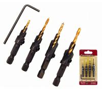 Set di 4 pezzi per svasatura con arresto di profondità small red