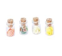Set di 4 pezzi scala 1:12 Barattolo per casa delle bambole con dischi di frutta coperchio in legno durevole Solid Durability