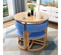 Set di 4 pezzi tavolo da pranzo rotondo e sedie, design salvaspazio per soggiorno, cucina, sala conferenze e reception, mobili moderni a basso profilo per un uso versatile