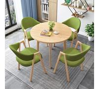 Set di 4 pezzi tavolo da pranzo rotondo per piccoli spazi, sedie imbottite verdi e tavolino da caffè, ideale per cucina, sala da pranzo e aree di ricevimento