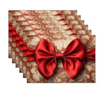 Set Di 4 Pezzi Tovagliette Natalizie,Rosso Trama Dell'Arco Arte Della Moda 30 X 45 Cm,Per L'Inverno Lavabili In Cucina Vacanze Feste E Banchetti Interni Casa