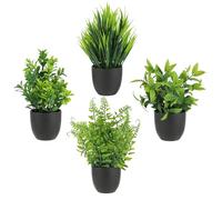 Set di 4 piante finte da interno in vaso, pianta finta realistica, pianta artificiale da interno per casa o ufficio, piantina finta decorativa, facile da curare, piante finte da esterno, durevoli.