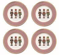 EASY LIFE Set Natale 4 piatti da dessert in porcellana 19 cm