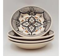 Set di 4 piatti fondi Marocchino, nero, diametro 24 cm