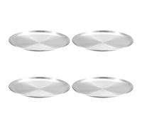 Set di 4 piatti in acciaio inox 304, per snack, insalata, sala da pranzo, cucina, dessert, antipasto, piatti