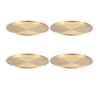 Set di 4 piatti in acciaio inox 304, per snack, insalata, sala da pranzo, cucina, dessert, antipasto, piatti