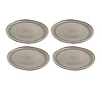 Set Di 4 Piatti Piani, Piatti PREGO Taupe Grigio 27Cm Ceramica A.U Maison WA