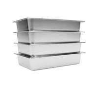 Set di 4 piatti piatti piatti vassoio per gastro-acciaio inox piatto con coperchio vassoio per gastronorme coperchio incasso impermeabile impilabile per ristoranti e case