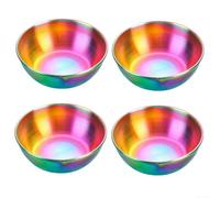 Set di 4 piattini in acciaio inox con design a spruzzi, per una cucina pulita (colorati)