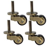 Set di 4 Piccole Ruote Girevoli Antiche, Ruote in Gomma Girevoli A 360°, Ruote per Mobili in Ottone Massiccio, Ruote di Trasporto con Viti, Sostituzione per Mobili, Divano, Sedia, D
