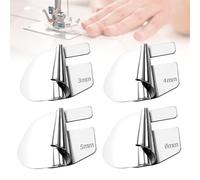 Set di 4 Piedini per Orli Arrotolati, Piedino per Orlo Arrotolato Macchina da Cucire, Rolled Hemmer Foot Piedini Per Macchine Da Cucire Domestiche E Industriali (3-6 MM)