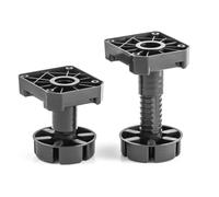 Set di 4 piedini regolabili in altezza 95 - 145 mm | Set di piedini da cucina estremamente resistenti fino a 1800 kg (450 kg/piedi) | Piedini regolabili per armadio da cucina e officina