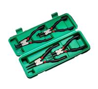 Set di 4 pinze for anelli elastici, 7 pollici, interno/esterno, resistente, for rimuovere il fermo piegato dritto