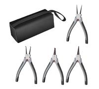 Set di 4 pinze per anelli di sicurezza multiuso da 17,8 cm, in acciaio al carbonio, per la manipolazione sicura degli anelli di sicurezza per uso automobilistico e mobiliare, kit di
