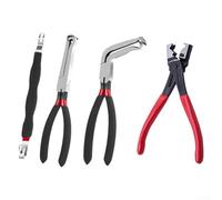 Set di 4 pinze per disconnettere, multiuso, per tubi dell'olio automobilistico, con manico rosso e nero