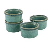 Set di 4 pirottini per crème brûlée, pirottini da soufflé da 120 ml, pirottini piccoli in porcellana, mini casseruole per deliziosi würzfleisch, pinne e budini, verde lucido