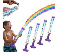 Set di 4 pistole ad acqua LED arcobaleno luminose, pistole ad acqua per bambini, effetto fuoco d'arte magico, giocattolo irrigatore creativo per festa piscina e giochi per spiaggia e giardino estivo