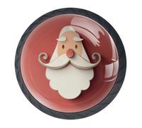Set di 4 pomelli decorativi per armadietti da cucina, a forma di Babbo Natale, per cassettiere, cassetti, cassettiere, credenze