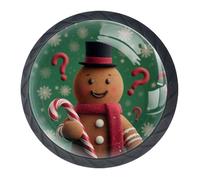 Set di 4 pomelli decorativi per armadietti da cucina, a forma di omino di pan di zenzero, per cassetti, cassettiere, armadi, cassettiere