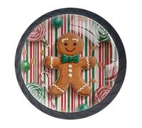 Set di 4 pomelli decorativi per armadietti da cucina, a forma di omino di pan di zenzero, per cassetti, cassetti, cassettiere, armadi, armadi