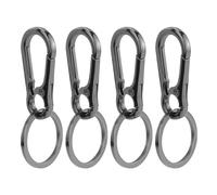 Set di 4 Portachiavi con Moschettone - Piccolo Moschettone in Metallo, Rimovibile - Moschettone Portachiavi per Chiavi Auto, Zaino, Campeggio e Viaggi, Ganci Portachiavi