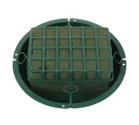 Set di 4 portafiori per cimitero: vassoio in schiuma floreale e fango -