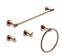 Set di 4 portasciugamani da parete in acciaio inox color oro rosa e porta carta igienica, accessori da bagno resistenti ed eleganti, ideali per la decorazione della casa moderna