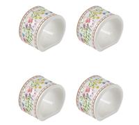 Set Di 4 Portatovaglioli HAPPY EASTER Con Fiori In Porcellana Easy Life