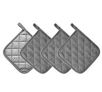Set di 4 presine da cucina in puro cotone resistente al calore, sottopentola, sottobicchieri grandi, sottopentola in spugna, per cucinare e cuocere tutti i giorni, 17,8 x 17,8 cm, colore: grigio scuro