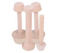 Set di 4 presse per crostate in legno: stampo per torta a doppio lato, pressa