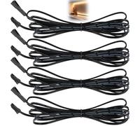 Set di 4 prolunghe flessibili, cavo di prolunga a LED, 2 m, nero, cavo a basso voltaggio per lampade da incasso e illuminazione dell'armadio, cavo di collegamento per prolunga tra luce e controller