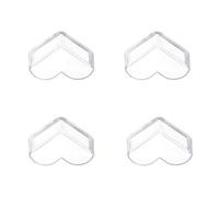 Set di 4 protezioni angolari da tavolo, trasparenti, a forma di cuore, inodore, in PVC, robusto e pratico