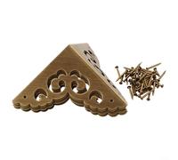 Set di 4 protezioni angolari in ottone massiccio con design tradizionale a nuvole di buon auspicio, con finitura in rame, per mobili in legno e scatole decorative