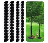 Set di 4 protezioni per alberi a spirale in plastica con due misure per danni alla corteccia degli alberi da animali e macchinari da giardino (nero, 4 cm)