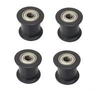 Set di 4 pulegge guida per vogatore in nylon e metallo con cuscinetto 6000zz diametro esterno 40 mm altezza 35 mm per riparazione palestra nero