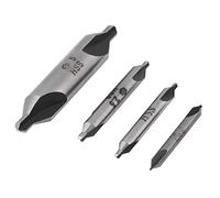 Set di 4 punte da trapano centrali HSS 1mm 2mm 2.5mm 5mm Punte di centraggio durevoli e affilate a doppia estremità da 60 gradi per la lavorazione dei metalli Ferro Acciaio Rame