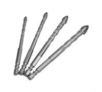 Set di 4 punte da trapano triangolari per piastrelle di vetro, perforatrice eccentrica con punta in carburo con design a spirale per perforazione di lastre di granito, calcestruzzo, roccia, 6-12 mm