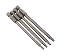 Set di 4 punte per cacciavite a gambo esagonale da 1/4 di pollice per Torx T8/T10/T15/T20, Hex H3-H6, per PHILLIPS PH2 (φ4-φ6mm), scanalato SL3-SL6 - 100 mm di lunghezza, in acciaio legato, per