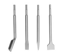 Set di 4 punte per trapano a percussione a scalpello, punte per martello da muratura con punta piatta e scalpelli a sgorbia, in acciaio al carbonio, compatibili con SDS Plus,