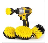 Set di 4 punte per trapano, spazzola per trapano, setole da 2''/3,5''/4''/5''/accessori elettrici per spazzole per lucidatura, spazzole per la pulizia, materiale PP, giallo