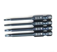 Set di 4 punte triangolari per cacciavite da 65 mm, codolo esagonale da 10,2 cm, a prova di manomissione, per trapano elettrico e utensili manuali, in acciaio temprato con punta